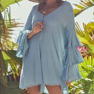 NWOT Free People Beach Seashore Dress in Blue